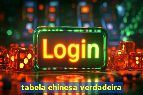 tabela chinesa verdadeira